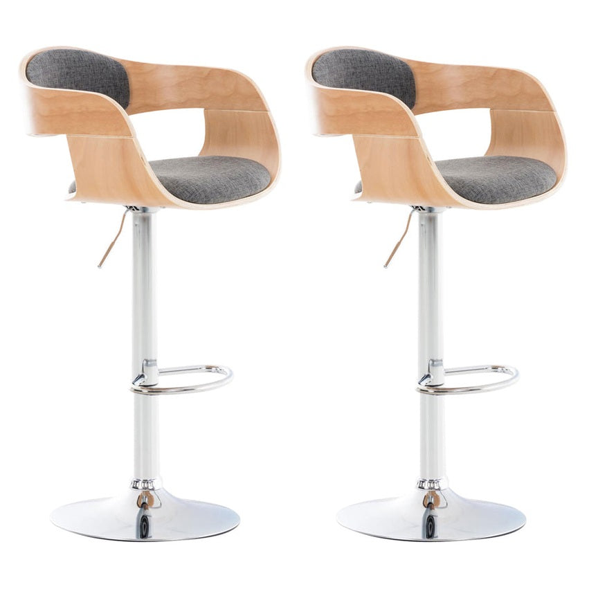 2er Set Barhocker Kingston C Stoff - natura/hellgrau by Dropshipping-Europe – Barhocker