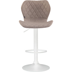 Barhocker Cork Stoff weiß - taupe