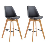 2er Set Barhocker Metz Kunstleder natura - schwarz