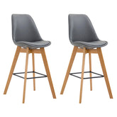 2er Set Barhocker Metz Kunstleder natura - grau