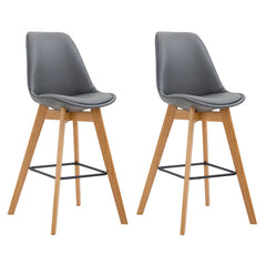 2er Set Barhocker Metz Kunstleder natura - grau