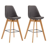 2er Set Barhocker Metz Stoff natura - dunkelgrau