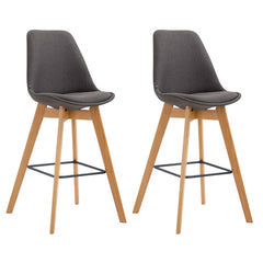2er Set Barhocker Metz Stoff natura - dunkelgrau