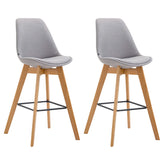 2er Set Barhocker Metz Stoff natura - grau