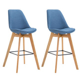 2er Set Barhocker Metz Stoff natura - blau