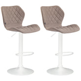 2er Set Barhocker Cork Stoff weiß - taupe