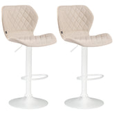 2er Set Barhocker Cork Stoff weiß - creme