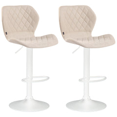 2er Set Barhocker Cork Stoff weiß - creme