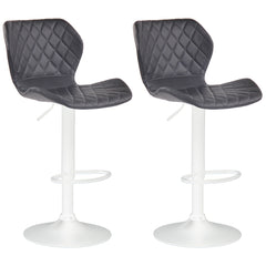 2er Set Barhocker Cork Kunstleder weiß - schwarz