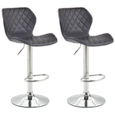2er Set Barhocker Cork Kunstleder chrom - schwarz