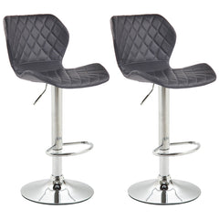 2er Set Barhocker Cork Kunstleder chrom - schwarz