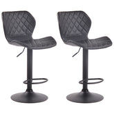 2er Set Barhocker Cork Kunstleder schwarz - schwarz