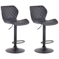2er Set Barhocker Cork Kunstleder schwarz - schwarz