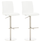 2er Set Barhocker Cadiz Kunstleder edelstahl - wei�