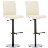 2er Set Barhocker Cadiz Kunstleder schwarz - creme