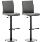 2er Set Barhocker Cadiz Kunstleder schwarz - grau
