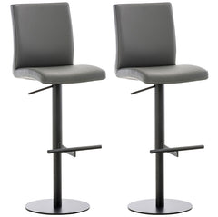 2er Set Barhocker Cadiz Kunstleder schwarz - grau
