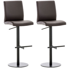 2er Set Barhocker Cadiz Kunstleder schwarz - braun