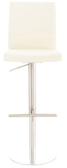 2er Set Barhocker Cadiz Kunstleder edelstahl - creme