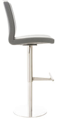 2er Set Barhocker Cadiz Kunstleder edelstahl - grau