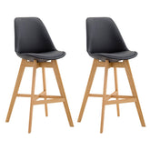2er Set Barhocker Cannes Kunstleder Natura - schwarz