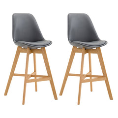 2er Set Barhocker Cannes Kunstleder natura - grau