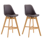 2er Set Barhocker Cannes Kunstleder natura - braun