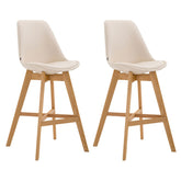 2er Set Barhocker Cannes Kunstleder natura - creme