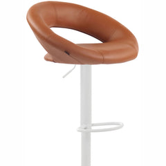 Barhocker Olinda Kunstleder weiß - hellbraun