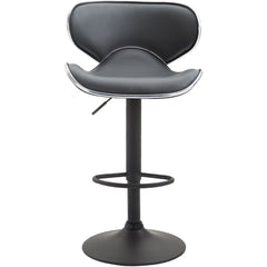 2er Set Barhocker Las Vegas V2 Kunstleder schwarz - grau