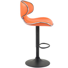 2er Set Barhocker Las Vegas V2 Kunstleder schwarz - orange