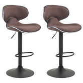 2er Set Barhocker Las Vegas V2 Stoff schwarz - braun