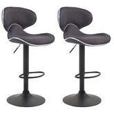 2er Set Barhocker Las Vegas V2 Stoff schwarz - dunkelgrau
