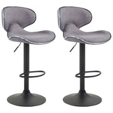 2er Set Barhocker Las Vegas V2 Stoff schwarz - hellgrau