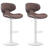 2er Set Barhocker Las Vegas V2 Stoff weiß - braun