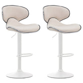 2er Set Barhocker Las Vegas V2 Stoff weiß - creme