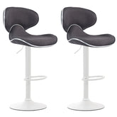 2er Set Barhocker Las Vegas V2 Stoff weiß - dunkelgrau