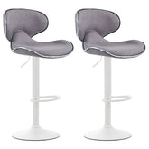 2er Set Barhocker Las Vegas V2 Stoff weiß - hellgrau