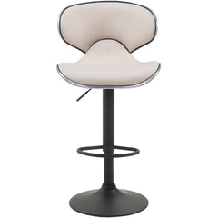 2er Set Barhocker Las Vegas V2 Stoff schwarz - creme