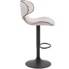 2er Set Barhocker Las Vegas V2 Stoff schwarz - creme