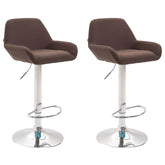 2er Set Barhocker Braga Stoff chrom - braun