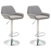 2er Set Barhocker Braga Stoff chrom - grau