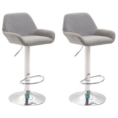 2er Set Barhocker Braga Stoff chrom - grau