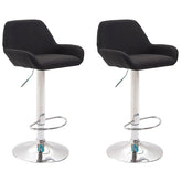 2er Set Barhocker Braga Stoff chrom - schwarz