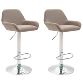 2er Set Barhocker Braga Stoff chrom - taupe