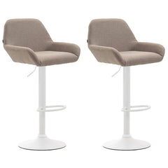 2er Set Barhocker Braga Stoff weiß - taupe