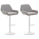2er Set Barhocker Braga Stoff weiß - grau