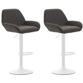 2er Set Barhocker Braga Stoff weiß - dunkelgrau