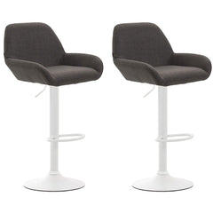 2er Set Barhocker Braga Stoff weiß - dunkelgrau