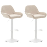 2er Set Barhocker Braga Stoff weiß - creme